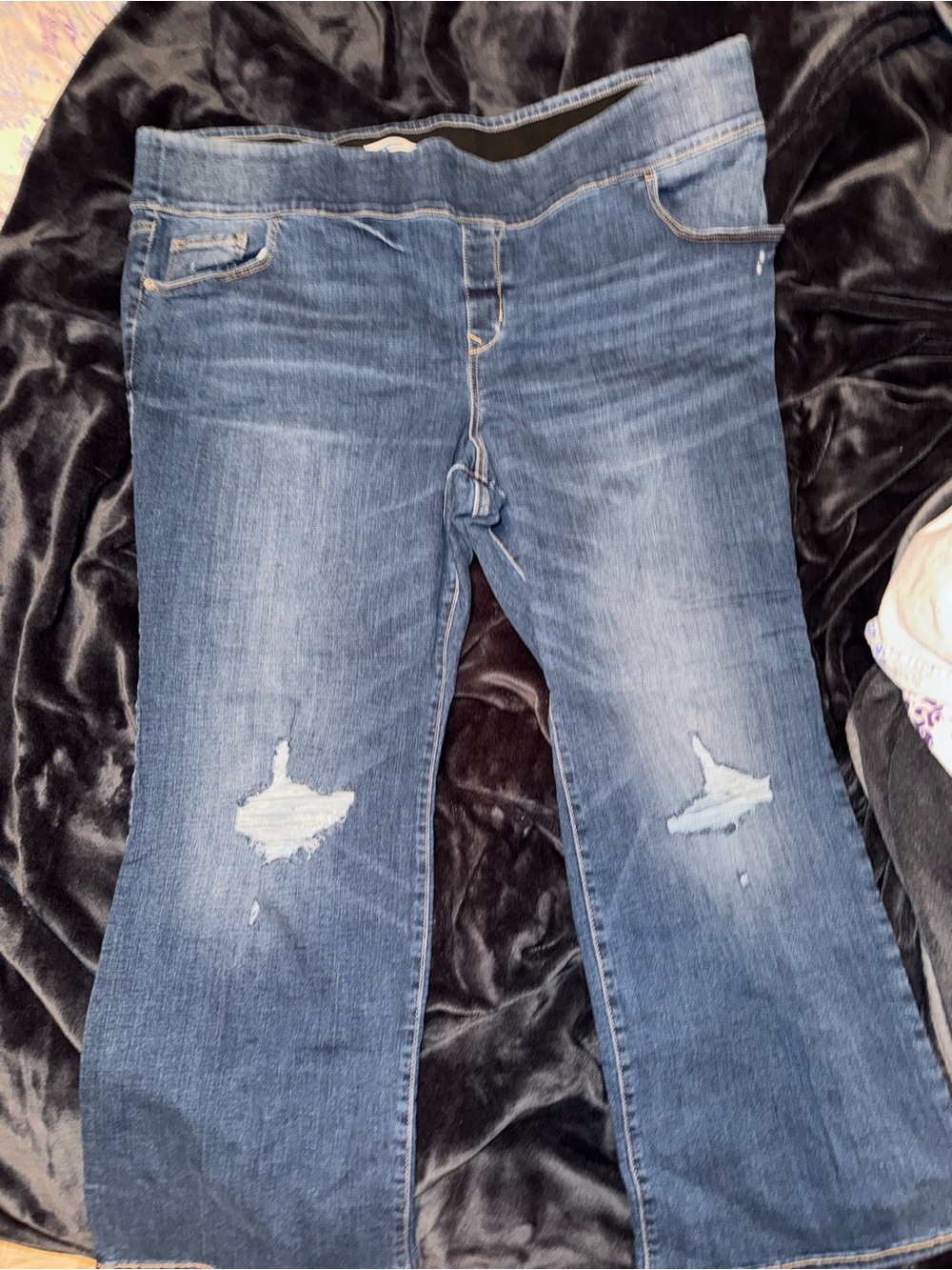 Old Navy Dark Blue Distressed Women's Boot Cut Jeans